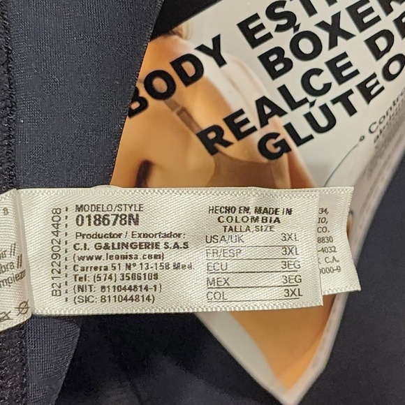 Leonisa PowerSlim Open Bust Boyshort Body Shaper Black Size 3X - Picture 10 of 11